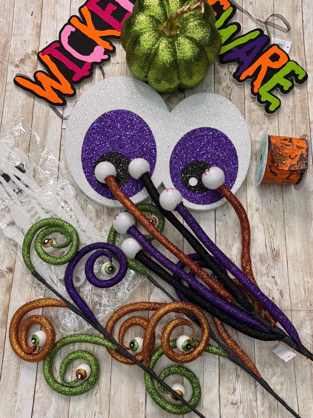 Halloween wreath making bundle, Craft supplies destash.